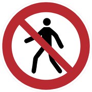 Aufkleber oder Schild für Fußgänger betreten verboten P004