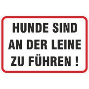 Schild Hunde sind an der Leine zu führen anleinen 3mm Aluverbund