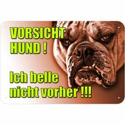 Schild gefährlicher bissiger Hund 3mm Aluverbund Warnung Vorsicht Hunde