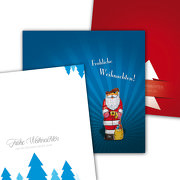 Weihnachtskarten 4/4-farbig mit Motivauswahl 210 x 105 mm als Klappkarte 350g