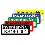 Inventaretiketten Inventaraufkleber selbstklebend 48x20 mm personalisierbar