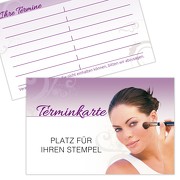 Terminkarte Kundenkarte Kosmetik Schönheitspflege Hautpflege Make-up 350g Karton gut beschreibbar mit Stempelfeld