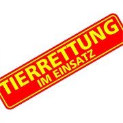 Magnetschild Tierrettung im Einsatz 30 x 7 cm Magenttafel 0,9mm stark