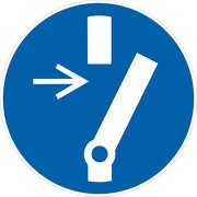 Aufkleber Vor Wartung oder Reparatur freischalten M021