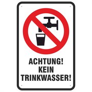 Schild Achtung kein Trinkwasser Aufkleber 3 mm Aluverbund