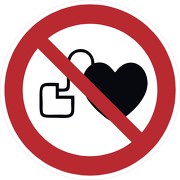Schild oder Aufkleber Kein Zutritt für Personen mit Herzschrittmachern P007