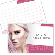 Terminkarte Kundenkarte Friseur Haardesign Hairstylist 350g Karton gut beschreibbar mit Stempelfeld