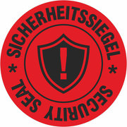 Sicherheitssiegel Garantiesiegel für Pakete Haftpapier 30 mm rund leuchtend rot mit Spenderbox