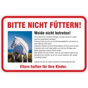 Schild Pferde bitte nicht füttern Weideschild 3mm Aluverbund