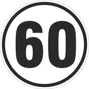 60 km/h Aufkleber Auto LKW Trecker Anhänger Schlepper 20 cm rund wetterfest