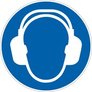 Aufkleber Gehörschutz tragen M003