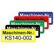 Maschinennummer Aufkleber Etiketten selbstklebend 48 x 20 mm