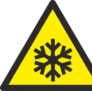 Aufkleber oder Schild Warnung vor niedriger Temperatur Frost W010