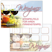 Wein Pass / Bonuskarte Wein / Treuekarte, Gutschein mit Stempelfeld
