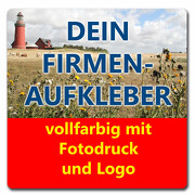 Aufkleber ECKIG Firmenaufkleber von Ihrer Datei mit Logo Firmenlogo