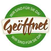 Aufkleber Geöffnet - Wir sind für Sie da 30 cm für Fenster Wand Boden