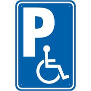 Schild Behindertenparkplatz Parkplatz Rollstuhl 3 mm Alu Verbund