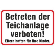 Schild Betreten der Teichanlage verboten 3mm Aluverbund
