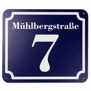 Hausnummer und Straße Schild Aluverbund 20 x 17 cm drucken nach Wunsch