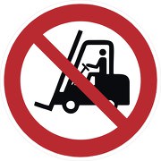 Schild oder Aufkleber Für Flurförderzeuge Stapler verboten P006