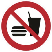Aufkleber oder Schild Essen und Trinken verboten P022