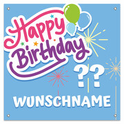 Banner Geburtstag mit Namen und Alter selbst gestalten 2 Größen