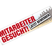 Banner Mitarbeiter gesucht Werbebanner Plakat PVC mit Ösen