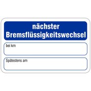 Nächster Wechsel Bremsflüssigkeit Wartungsaufkleber Aufkleber