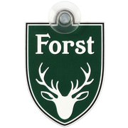 Schild Autoschild Forst mit Saugnapf Förster Saugnapfschild Green