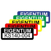 Eigentum Aufkleber Etiketten selbstklebend 48x20 mm wasser- und UV-stabil personalisierbar