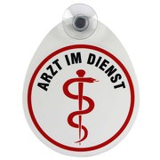 Schild Arzt im Dienst mit Saugnapf Saugnapfschild 1,1 mm GREEN