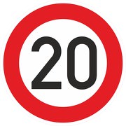Schild Aufkleber Zulässige Höchstgeschwindigkeit 20 km/h (STVO Zeichen 274-52) RA1