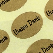 Etiketten Aufkleber Vielen Dank gold Sticker Blumen 25 x 18mm