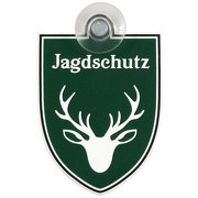 Schild Autoschild Jagdschutz mit Saugnapf 1,1 mm GREEN