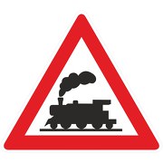 Verkehrsschild Dampflok Eisenbahnschild Schild Lok Bahnübergang Bahn