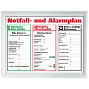 Schild Aushang Notfallplan Alarmplan A4 A3 gerahmt zum beschriften