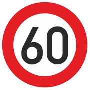 Schild Aufkleber Zulässige Höchstgeschwindigkeit 60 km/h (STVO Zeichen 274-56) RA1