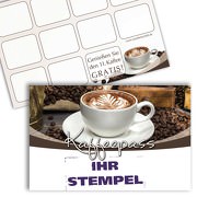 Kaffee Pass Bonuskarte Kaffee Treuekarte Gutschein mit Stempelfeld