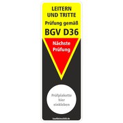 Prüfaufkleber Prüfetikett Prüfung BGI BGV Leitern und Tritte BGV D36