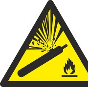 Aufkleber oder Schild Warnung vor Gasflaschen W029
