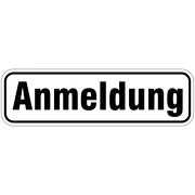 Anmeldung Türbeschriftung Aufkleber oder Schild 17 x 5 cm