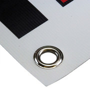 PVC Werbebanner 1x1 Meter mit Druck und Ösen, 4-farbig 510g