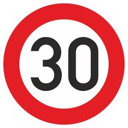 Schild Aufkleber Zulässige Höchstgeschwindigkeit 30 km/h (STVO Zeichen 274-53) RA1