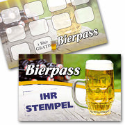 Bier Pass Bonuskarte Bier Treuekarte mit Stempelfeld oder Firmeneindruck