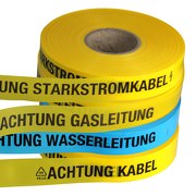 Trassenwarnband 250m Achtung Kabel Starkstrom Gas Wasser Abwasser