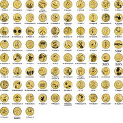 Emblem gold 25 mm Pokalemblem mit 83 Motiven zur Auswahl Gravurplatte