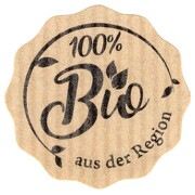 Etiketten Aufkleber 100% Bio aus der Region braun Natural Bois 35 mm
