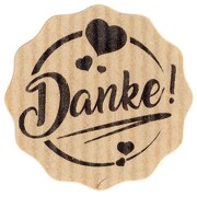 Etiketten Aufkleber Danke braun Natural Bois 35 mm