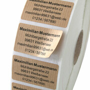 Etiketten Aufkleber NATURAL braun mit Druck individuell 5 x 3 cm eckig