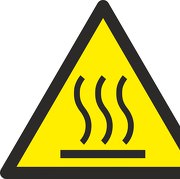 Aufkleber oder Schild Warnung vor heißer Oberfläche W017